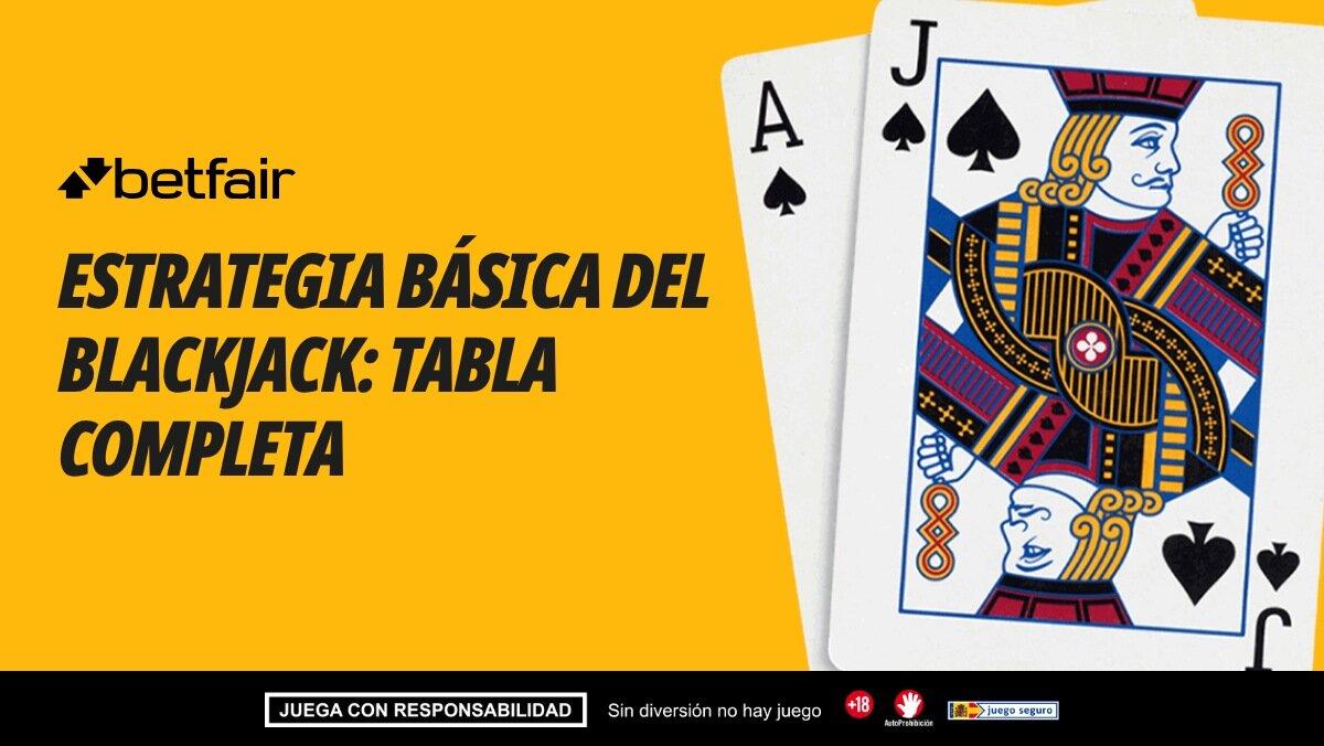 Estrategia básica del blackjack: tabla completa
